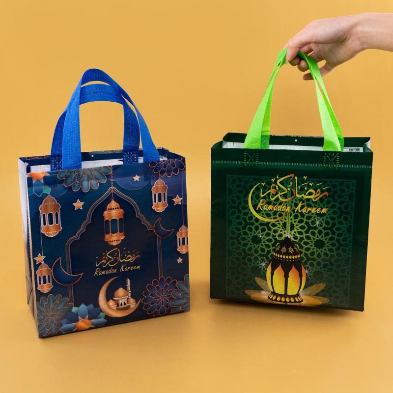 StoBag, Eid Ramadan Gift Tote Bags for Party Celebrations Favor, Reusable Non Woven, Perfect for Packing Candy, 12/30pcs