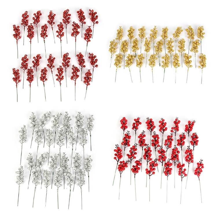 6/24 Pieces Simulation Of Rich Red Berries Suitable For New Year's Christmas