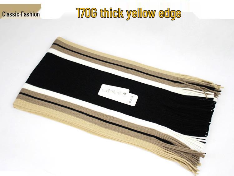 Autumn/Winter Men's Tassel Striped Snood Scarf - Thickened & Widened