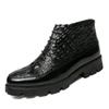 38-44 Men's Plus Size Fashionable High Cut Thick Sole Height Increasing Casual Leather Shoes Business Leather Shoes