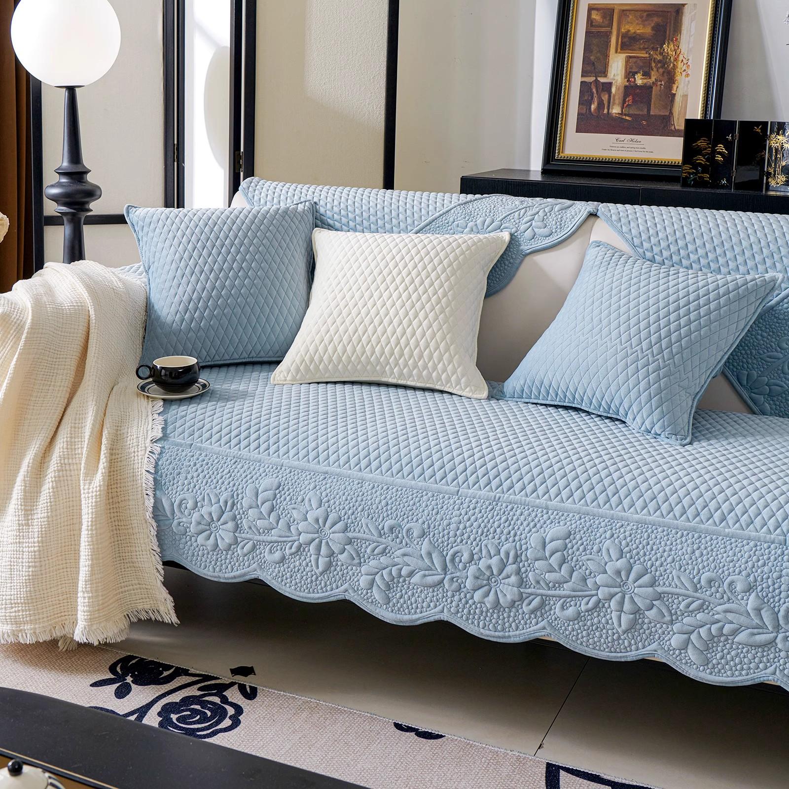 

1 шт. Утолщенный клетчатый чехол на диван, Нескользящий, Защита от царапин кошек, Чехол на сиденье дивана, Зимнее теплое угловое покрывало для гостиной A 70x70cm 1PC