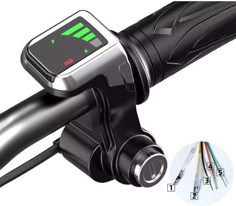 1 Pair 36v/48/60v Electric Bike Scooter Throttle Grip Handlebar With Lock Led Power Display Bicycle Accessories
