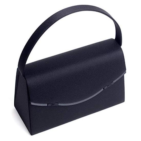Aurora Black Formal Bag, Made In Japan, Twin Ribbon Design, Water-Repellent, Large, Black, Suitable for Funerals, Wakes, and Entrance Ceremonies (A)
