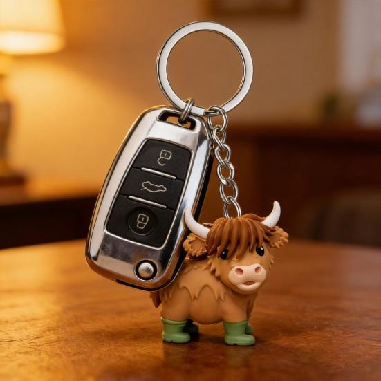 Hochlandkuh Schlüsselanhänger Anhänger Ländlicher Stil Hängender Anhänger Schlüsselanhänger Taschen Rucksäcke Heimdekoration