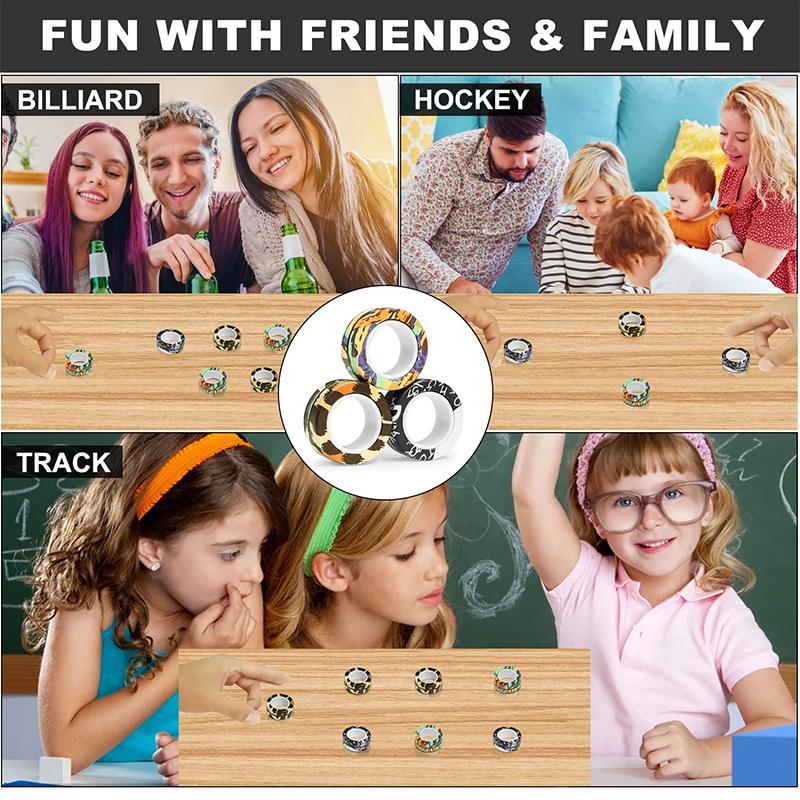 3Pcs NEW Anti-stress Magnetic Rings Magnetic Bracelet Ring Unzip Toy Magic Ring Props Tools Decompression Toys Finger Rings Toy