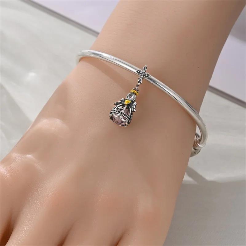 Charm Bead Components Authentic Original Copper Metal Plated Angel Pendant Bead Component Bead Components Compatible With Bracelet High Quality Fine