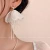 Mint Mambo Floral Heart Tassel Beaded Earrings: High-End Spring/Summer Stud Earrings 2024.