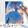Disney Cinderella oil painting kit canvas DIY home decor gift magical blue dress sparkles