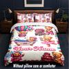 Teddy Bear Theme Custom Text Or Name 3Pcs Bedding Set,1 Flat Sheet & 2 Pillowcases Personalized Home Bedding