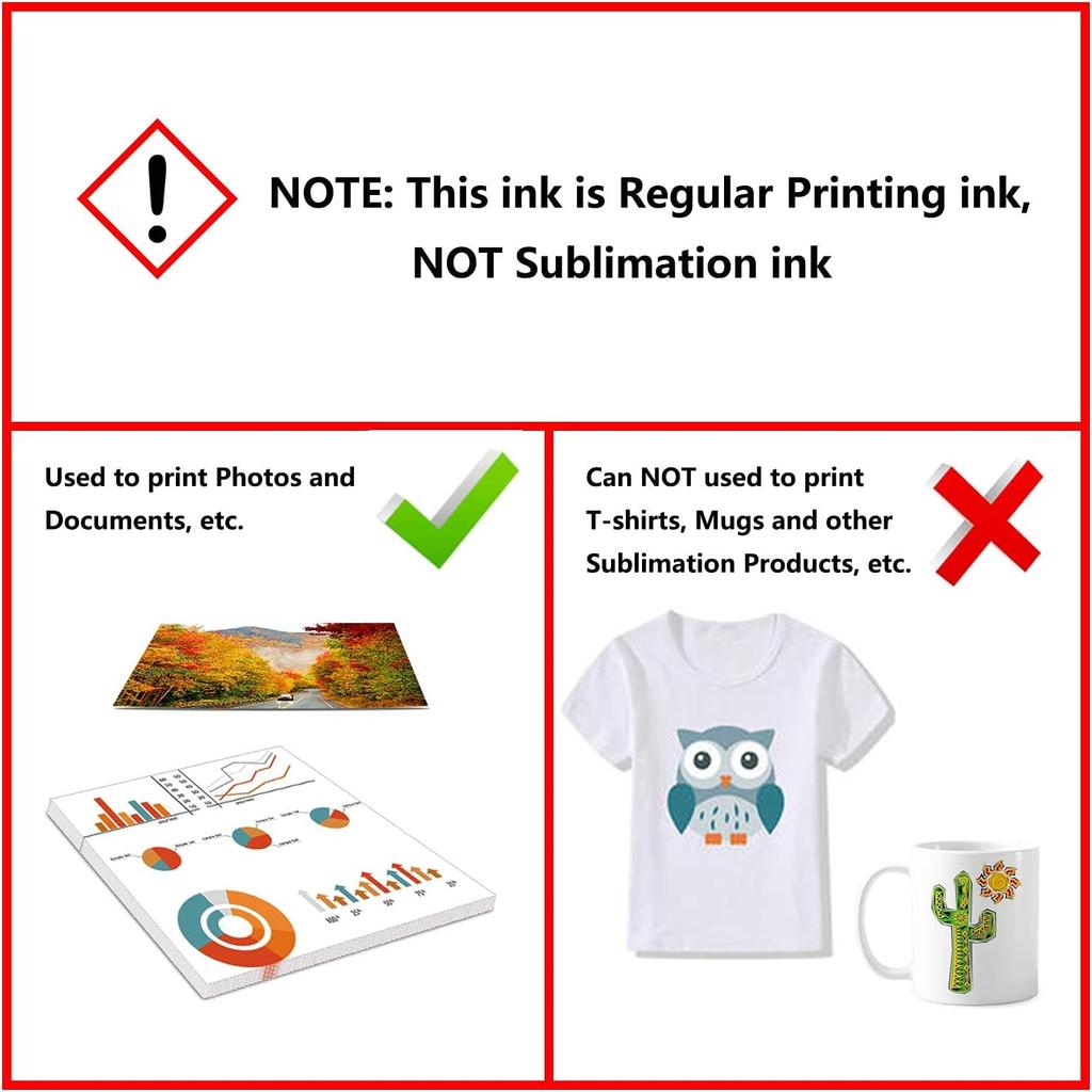 Regular Refill Ink for T252 T252XL120-BCS, T252XL220, T252XL320, T252XL420 Workforce WF-7710 WF-7720 WF-7210 WF-3630 WF-7620 WF-7610 WF-3640 WF-3620