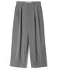 BASEMOMENT Double-Pleated Wide Striped Slacks Gray