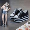 Mode 12 cm Super High Heel Weiße Sneaker für Damen Plateau Freizeitschuhe Echtleder Sneaker auf Plateau 2024 Frühlingneue Schuhe
