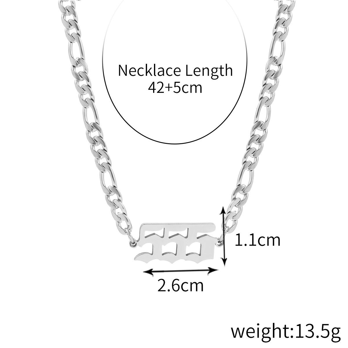 

Necklace for Women No Color Loss Digital Titanium Steel Pendant Collarbone Chain Necklace Stainless Steel Necklace Angel Digital Necklace