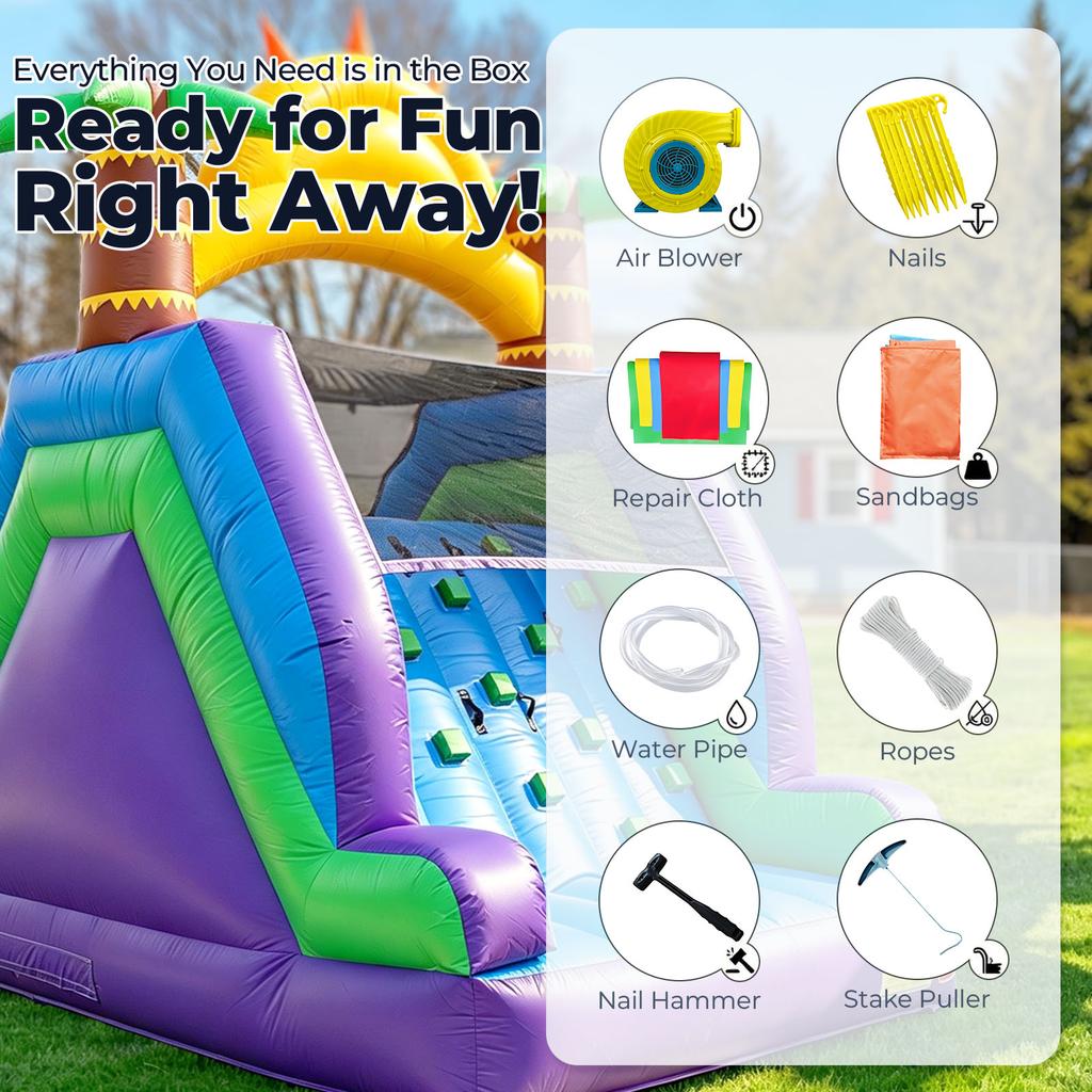 Commercial PVC Inflatable Water Slide Outdoor Backyard Summer Party Dry Wet Inflatable Slide With Splash Pool for Family Event