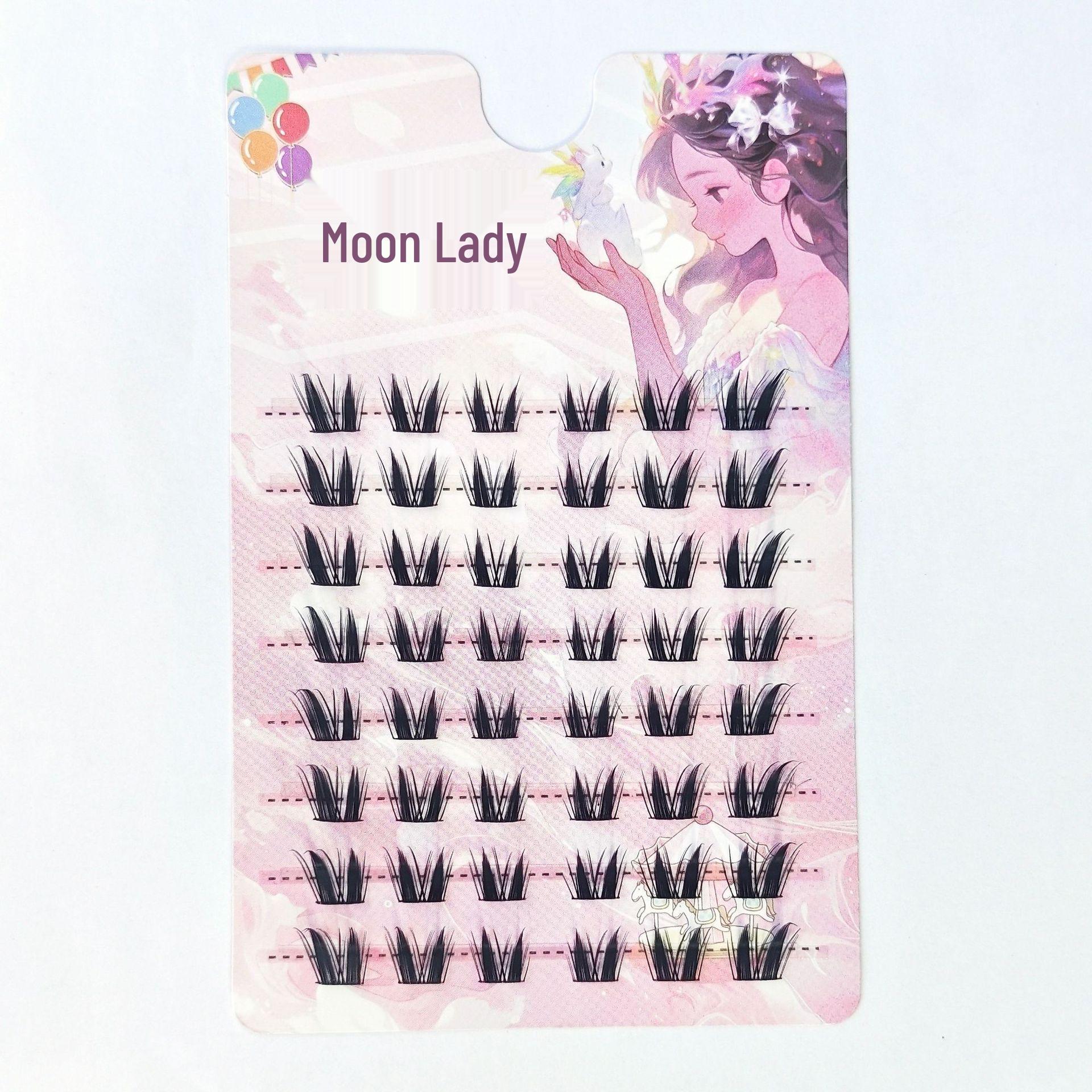 

Yue Jiaoniang Large Segment Baby Eyelashes - Natural Curl, Big Princess Nine-Tailed Rabbit Design, Fine Stem Comic Style