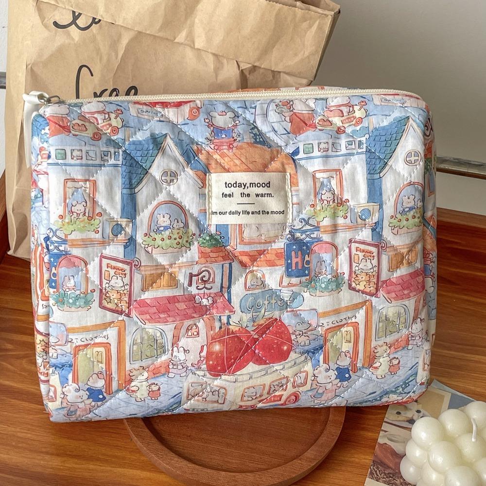 High Quality Cartoon Animals Pattern Makeup Bag Large Capacity Zipper Pouch Quilted Bag Toiletry Bag Travel Organizer