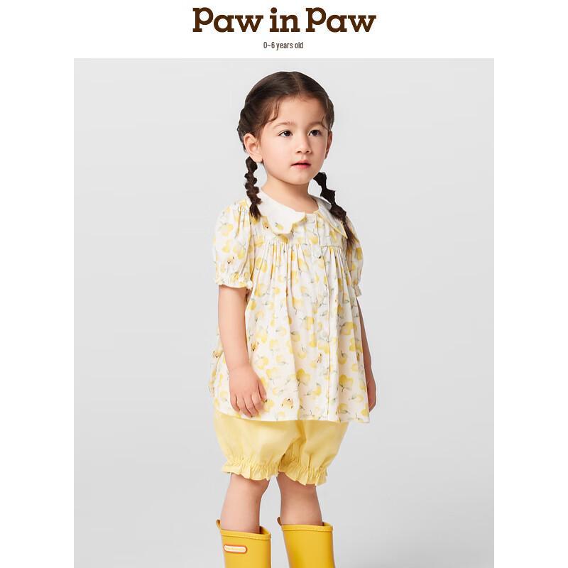 PawinPaw Baby Girl s Cartoon Bear Floral Summer Set 90