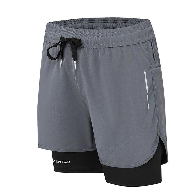 Men's Two-in-One Quick-Dry Running Shorts - Breathable, lightweight, and perfect for marathon training and beach sports.