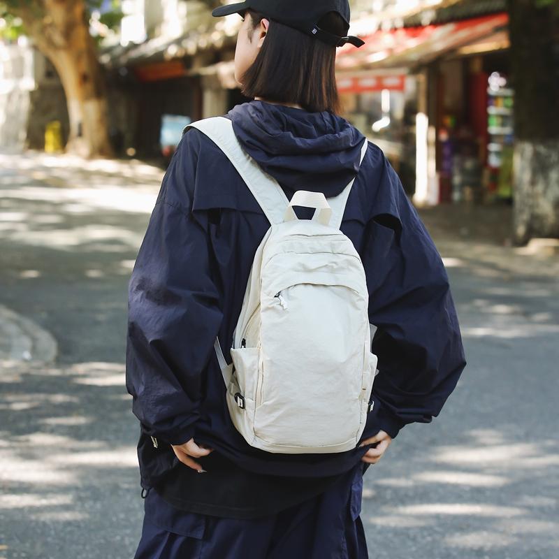 Solid Color Student Schoolbag Men Travel Bag Women's Small Backpack