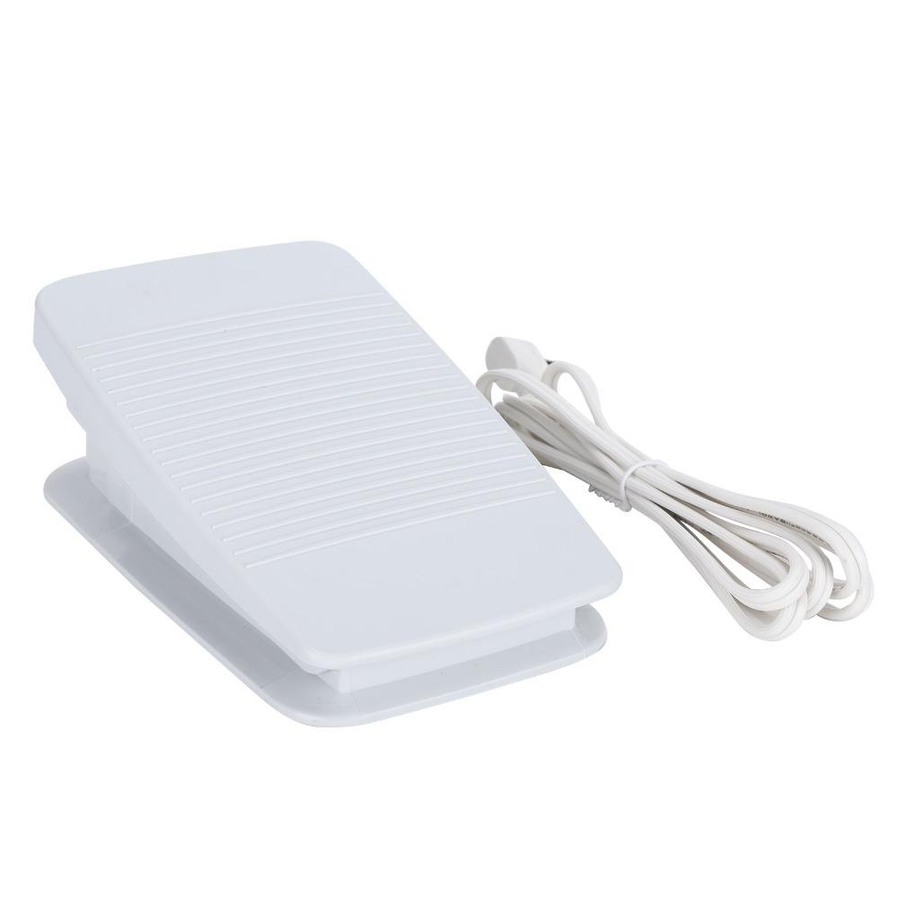 Белый педаль управления швейной машиной пластиковая управляющий провод педаль ножная многофункциональная одно отверстие педаль ножная