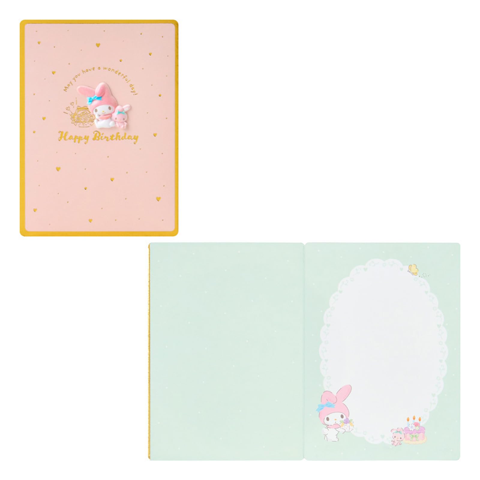 Sanrio Greeting Card Message Card Birthday Celebration My Melody and Pipi 614289 BD256-5 розовый