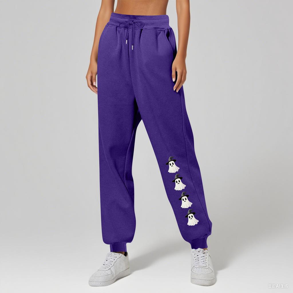 Ladies' Printed Unisex Casual Pocket Drawstring  Pants