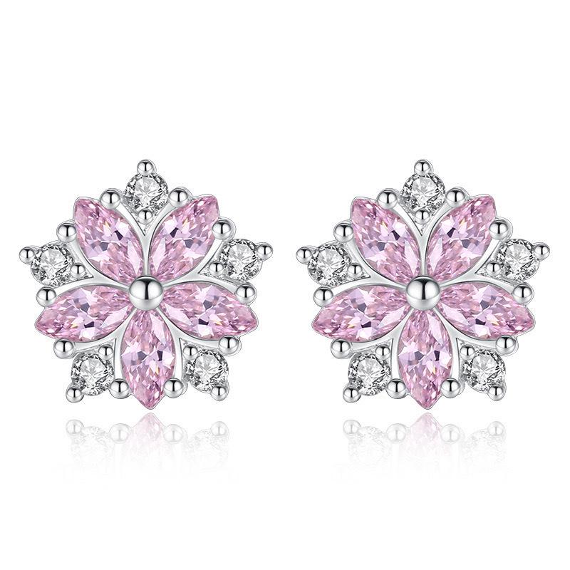 Modne Kolczyki z Cyrkoniami w Kolorze Pudrowego Lotosu - Antyalergiczne, Wysokiej Klasy Damski Design do Wszystkiego