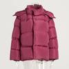 Womens Loose Solid Hooded Thick Padded Warm Winter Jacket