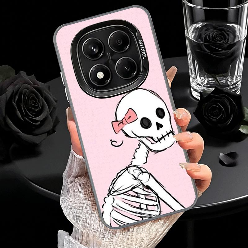 Pink Style Skull Witch Soft Phone Case for Xiaomi Redmi Note 13 14 15 Pro Plus 12S 12 11S 11 11T 10S 10 Shockproof Cover Back Sh