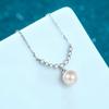925 Sterling Silver Clavicle Chain Women 'S 8mm Freshwater Pearl Mozang Stone Necklace