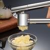 Easy Clean Garlic Press Stainless Steel Presser Effortless Extended Handle Ginger Kitchen Tool for Seasoning Prep Masher Squeeze Manual Mincer