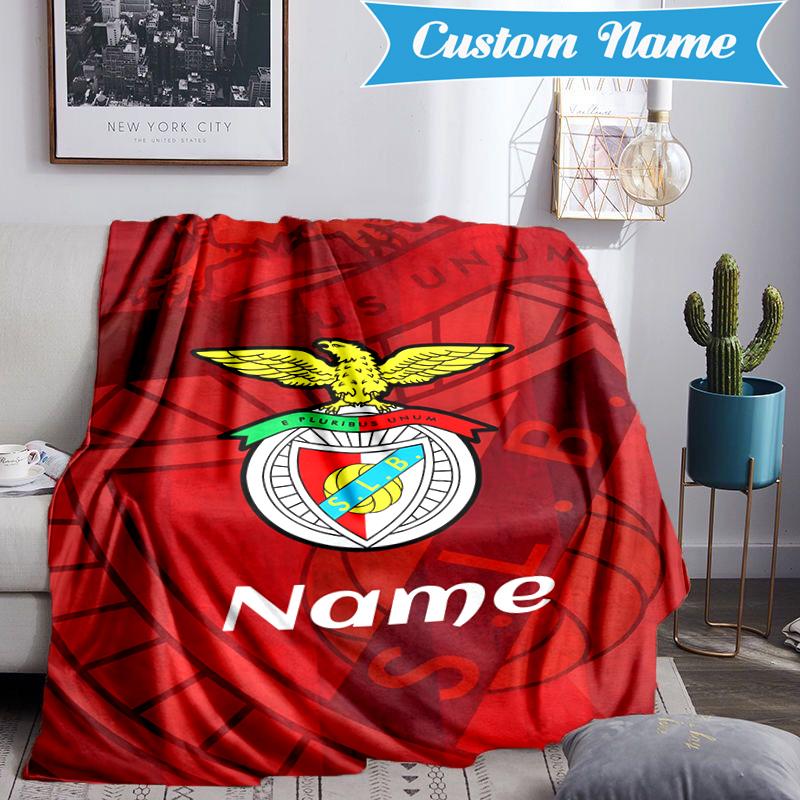 Benfica Wappen Decke mit individuellem Namen Leicht Ideal als Bettdecke Perfekt für Reisen, Camping, Wohnzimmer, Sofas, Weihnachtsgeschenk