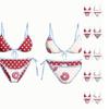 Women’s Reversible Two Piece Bikini Set with Adjustable Tie Straps Floral and Star Print Swimwear for Beach or Pool