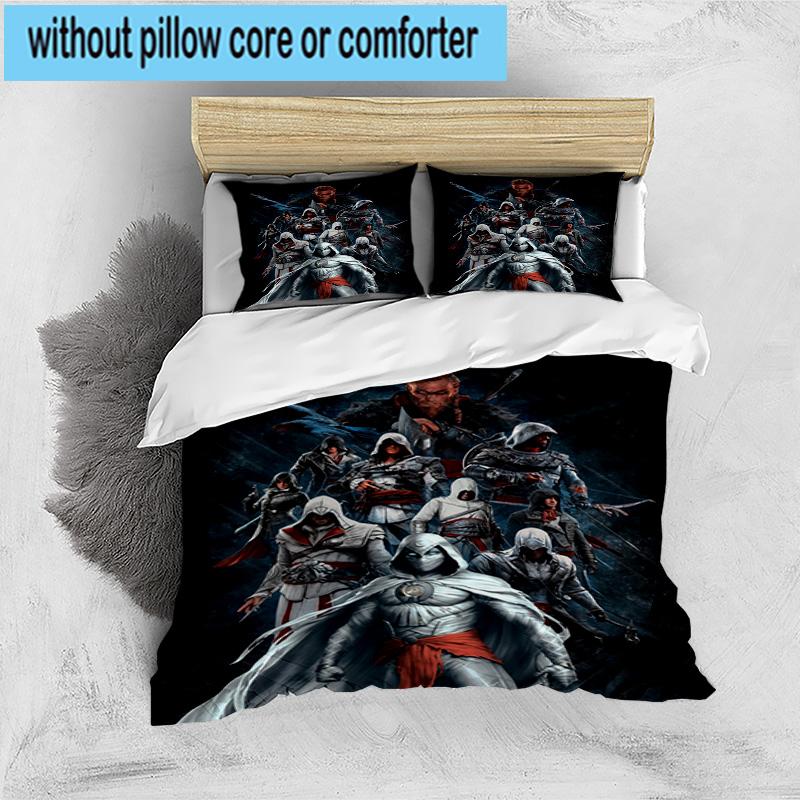 1PC Assass Warrior 3pcs Bedding,Including 1pc Duvet Cover And 2pcs Pillowcases Perfect for Christmas,Ideal for Bedroom, Dormitory