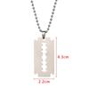 Punk Hip Hop Street Pendant Dogtag  Stainless Steel Razor Blade Shaped
