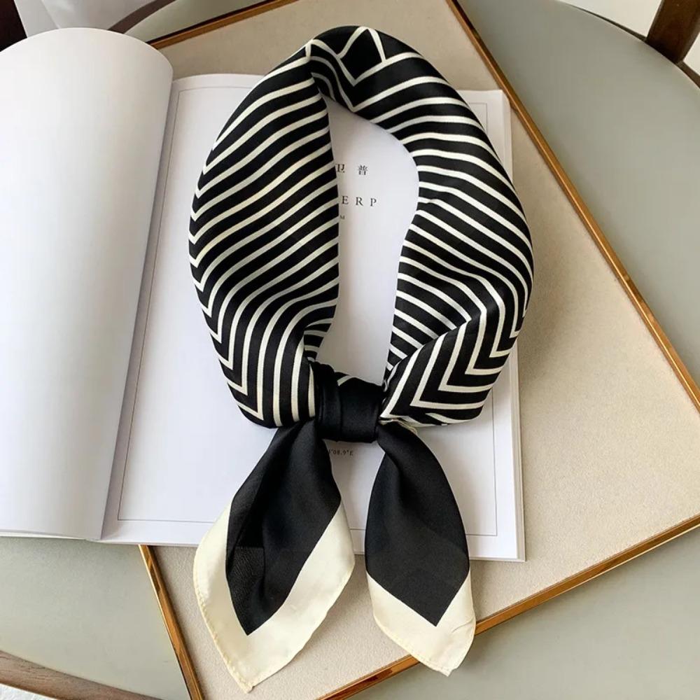 2025 Summer Luxury Brand Silk Scarf Square Women Shawls And Wraps Fashion Office Small Hair Neck Hijabs Foulard Scarves 70*70cm