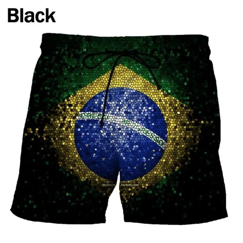 3D-Druck Brasilien Flaggenmuster Badeshorts Für Männer Sommer Mode Lässig Boardshorts Herren Outdoor Sport Fitnessstudio Schwimmhosen