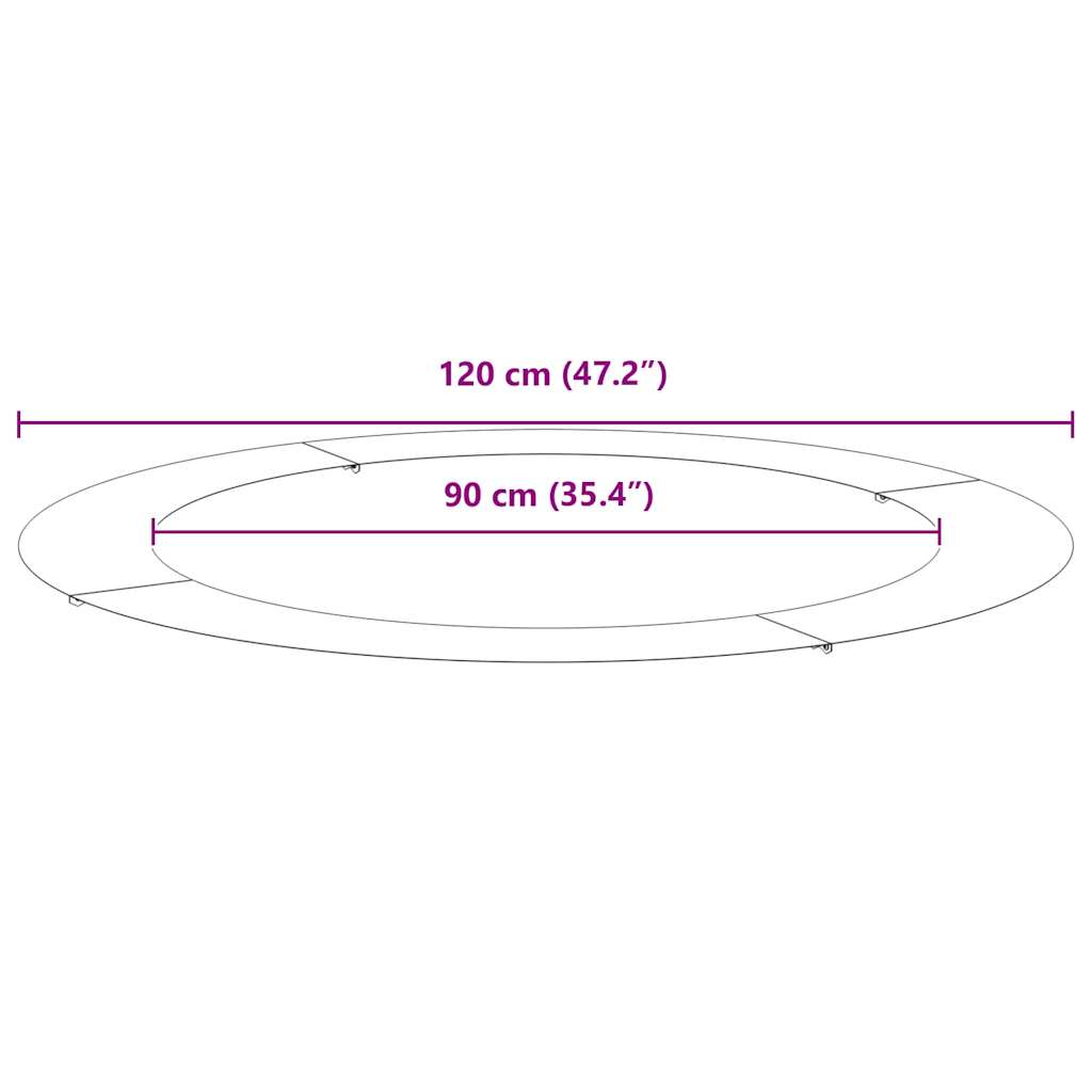 Tree Ring Suitable for Flat Tree Trunk White Ø90   120 Cm Steel