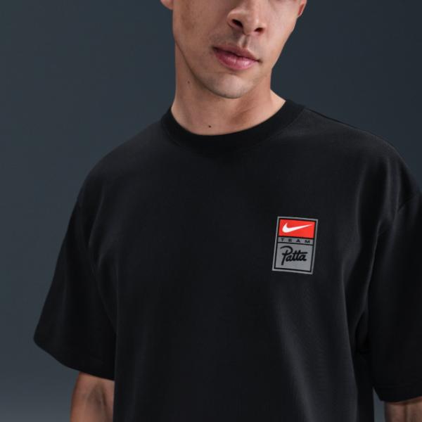 Nike x Patta Collaboration Men's Casual Crew Neck Short Sleeve T-Shirt in Black