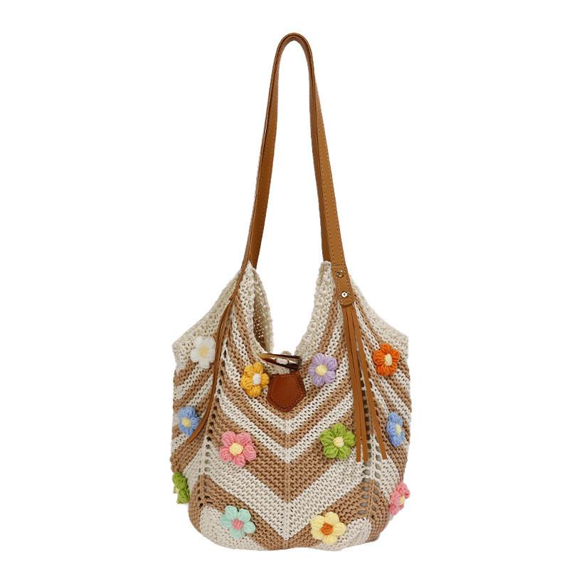 Cotton Casual Shoulder Bag With Woven Design For Daily Use