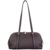 Women's Genuine Leather Shell Bag Minimalist Zipper Shoulder Bag with Adjustable Strap Casual Tote Handbag for Daily Commute