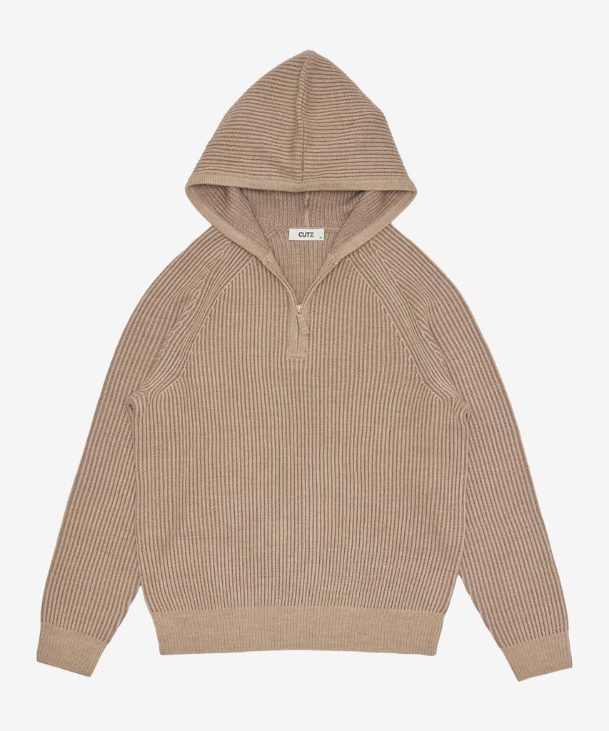 CUTZ Two-Tone Ribbed Hoodie Knit - 2 Colors