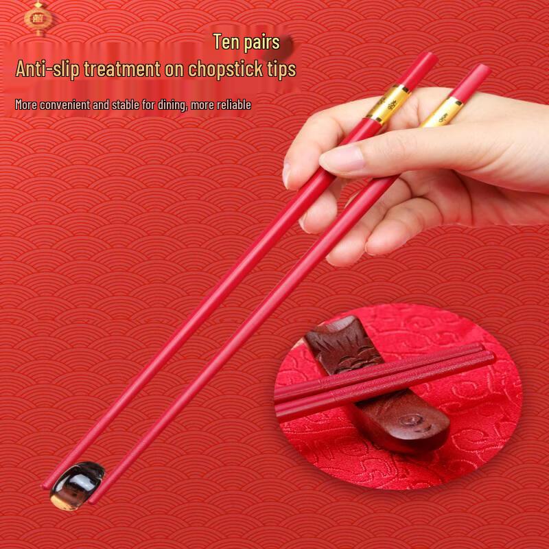 Chinese Dragon & Phoenix Wedding Chopsticks - 10 Pairs