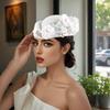 Women's Hat Vintage Chic Floral Beret - Stylish and Elegant Airline Stewardess Hat