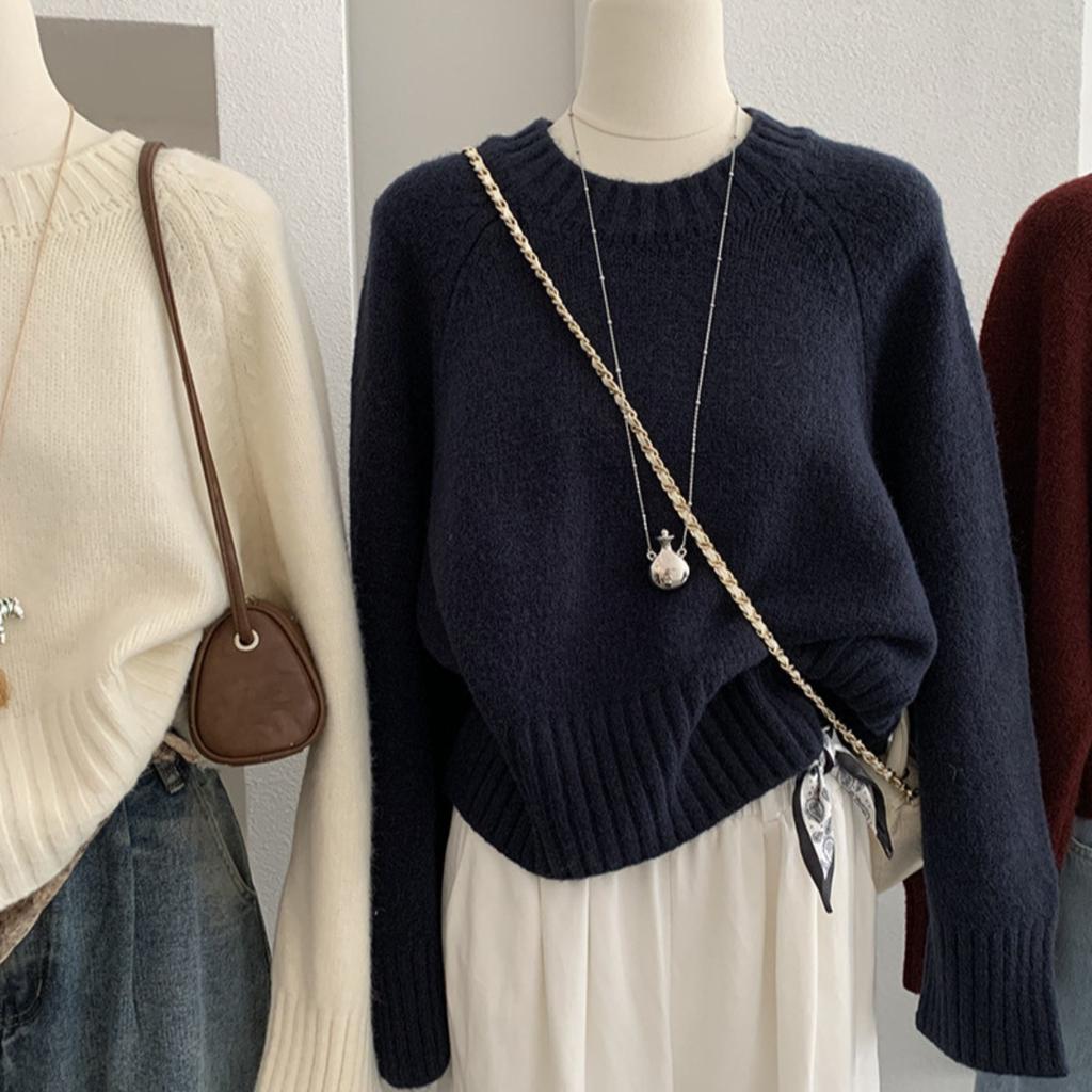 Ladies, Raglan Sleeves, Knitwear, Front Shoulder, Sweater, Long Sleeved, Warm Top