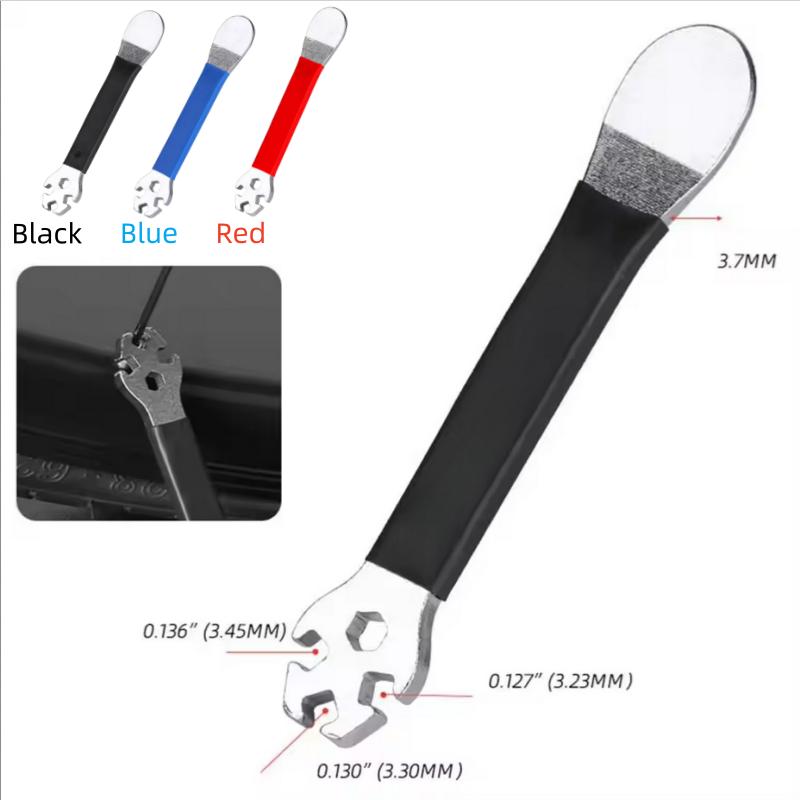 Heavy Duty Bike Spoke Wrench with Non-slip Silicone Handle Cycling Road Mountain Bicycle Spanner Repair Maintenance Tool