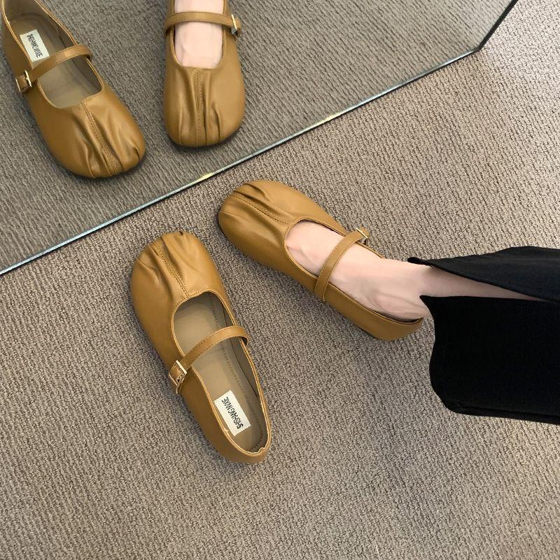 Mary Jane shoes summer French soft sole comfortable fairy style fashion versatile round head gentle shoes shallow mouth flat sole shoes