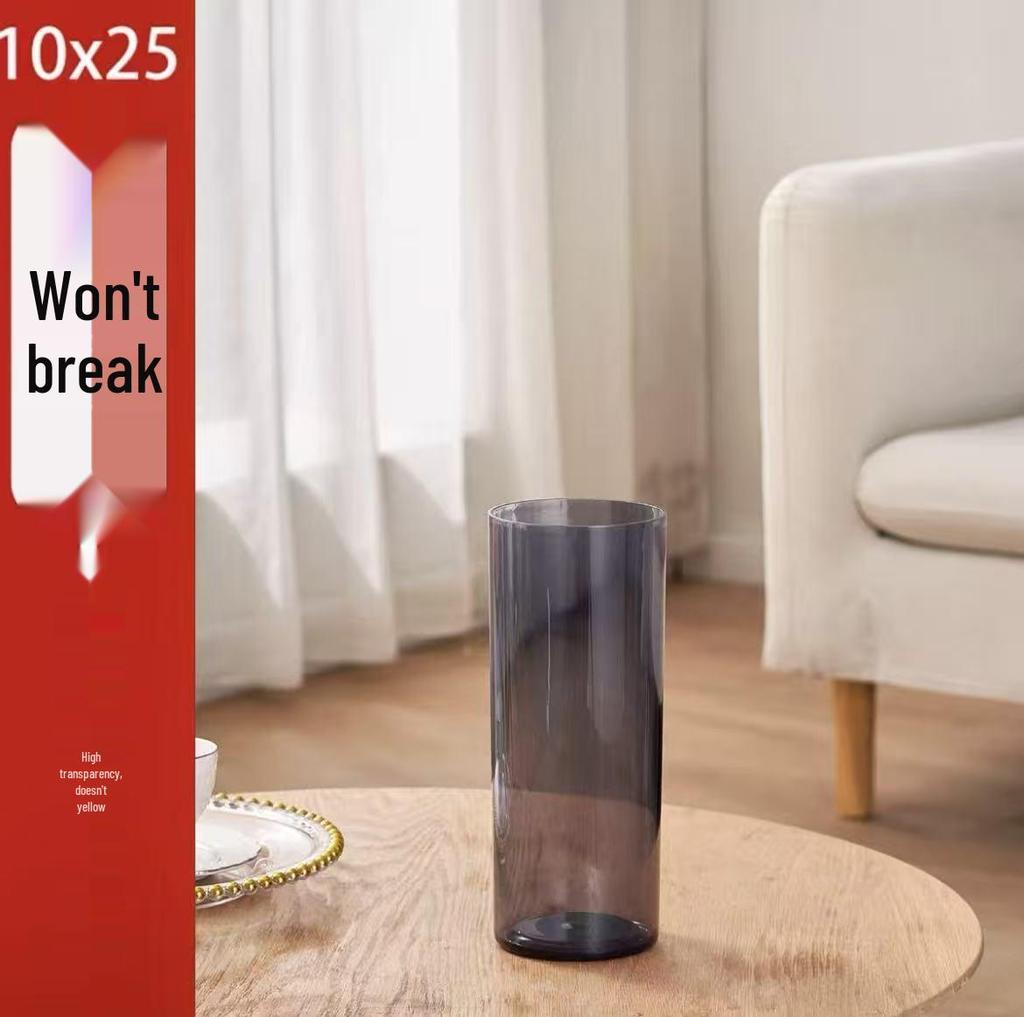 Acrylic Anti-Drop Transparent Vase for Lucky Bamboo Flower Arrangement – High-End Light Luxury Design
