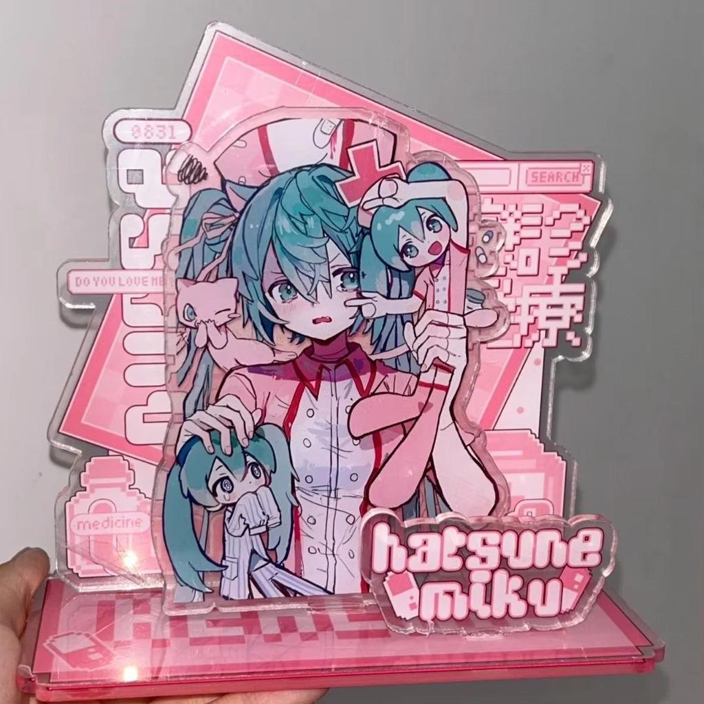 2Pcs Kawaii Miku Anime Peripherals Acrylic Standing Sign Ornament Originality Personality Acrylic Bracket Fans Collect Gifts
