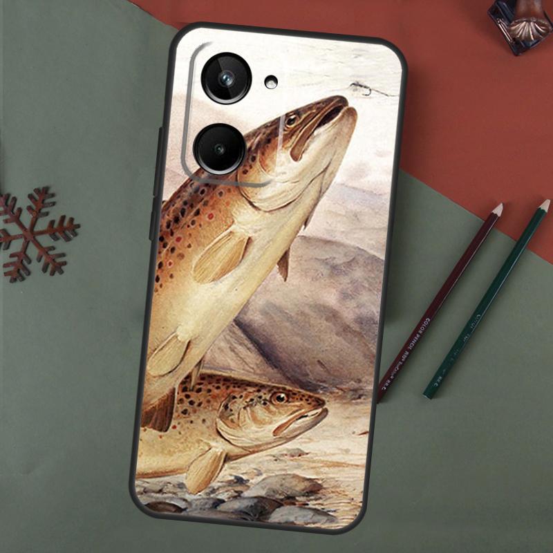 Vintage Trout Fishing Case For Realme 15 Pro GT7 GT6 C65 C67 C61 C53 C55 C51 C35 C63 C71 C75 11 12 13 14 Pro Plus
